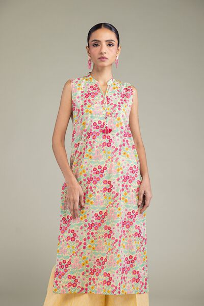 Printed | Cambric | Long Sleeveless Kurta | GBP 15.00