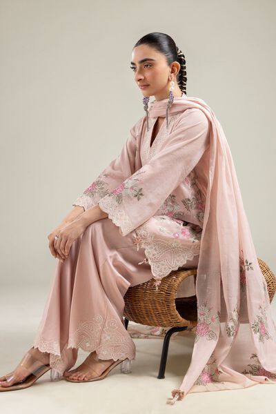 Paper Silk | Floral Pink Dupatta | GBP 30.00