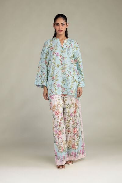 Printed | Cotton Viscose | Blue Cotton Pants | GBP 20.00