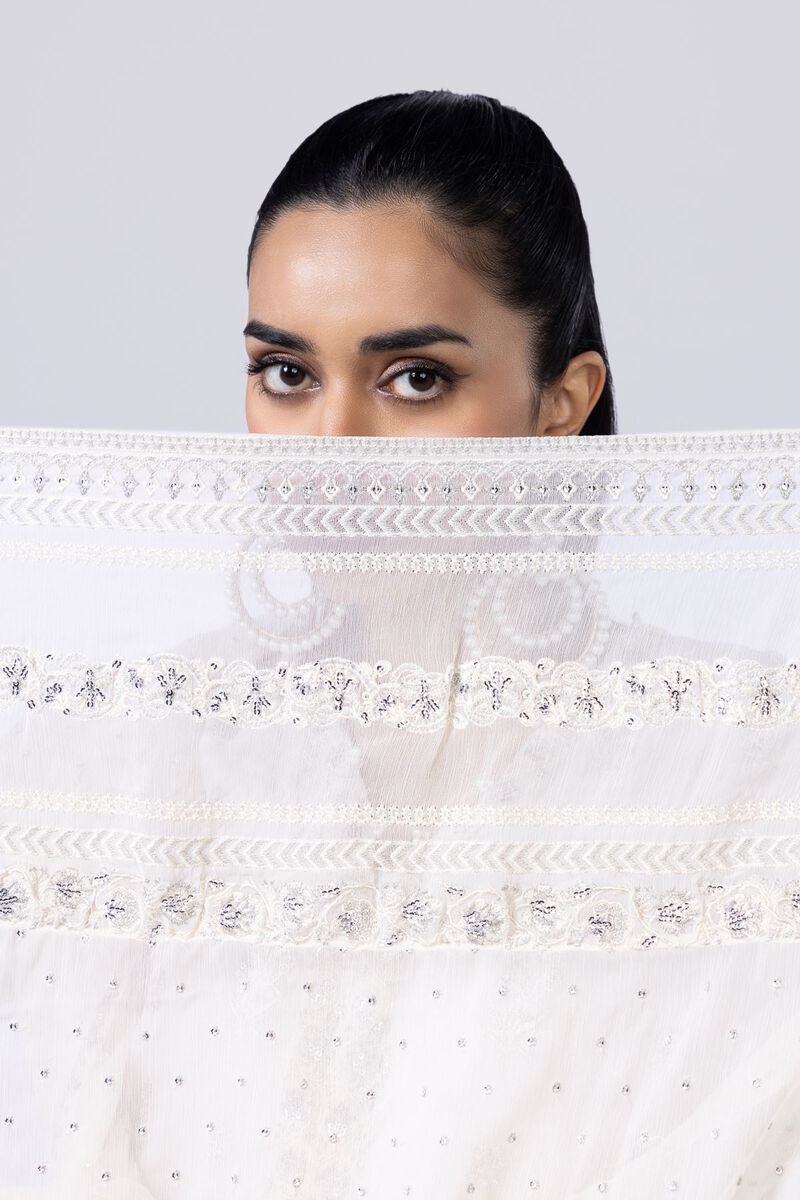 Embroidered | Polyester Crinkle Chiffon | Dupatta | null