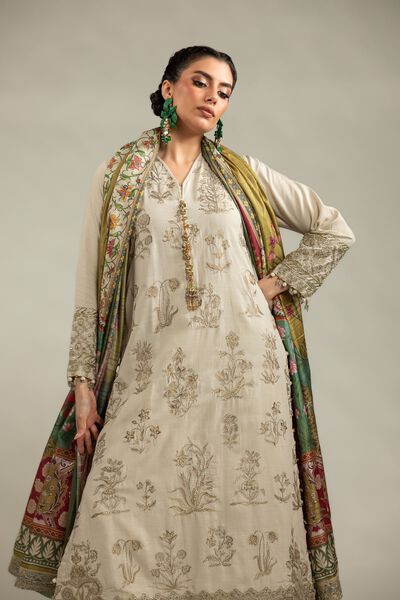 Embroidered | Raw Silk | 3-Piece Co-ord Set | GBP 155.00