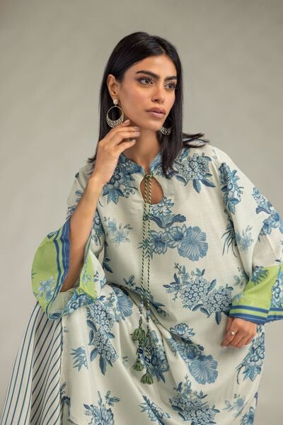 Printed | Raw Silk | Floral Silk Kurta | GBP 35.00