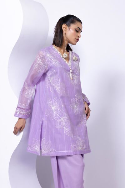 Embroidered | Cotton Zari Organza | Kurta | GBP 12.00