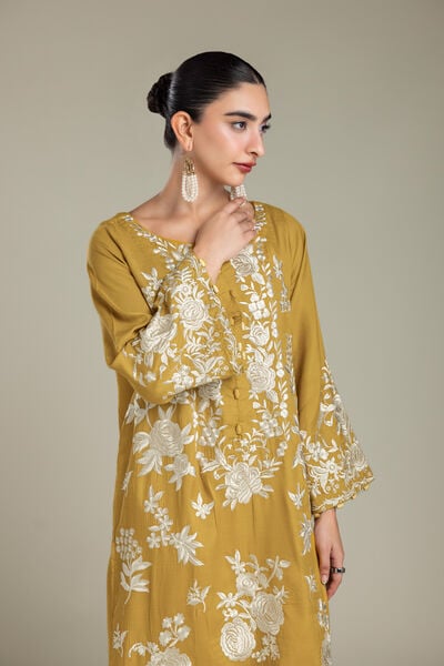 Embroidered | Raw Silk | Longline Silk Kurta | GBP 75.00