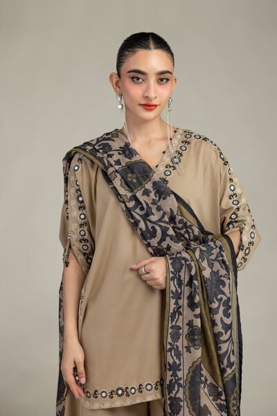 Embroidered | Mesuri | Beige Mesuri Dupatta | GBP 25.00