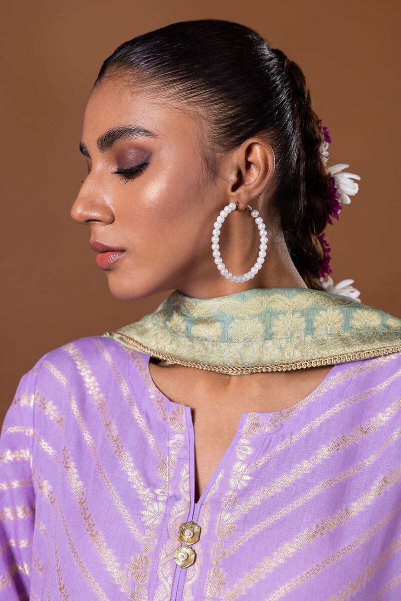 Dyed | Composed Polyester Brosha Jacquard | Fabrics 3 Piece | null