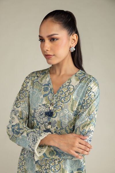 Printed | Cambric | Floral V-Neck Kurta | GBP 30.00