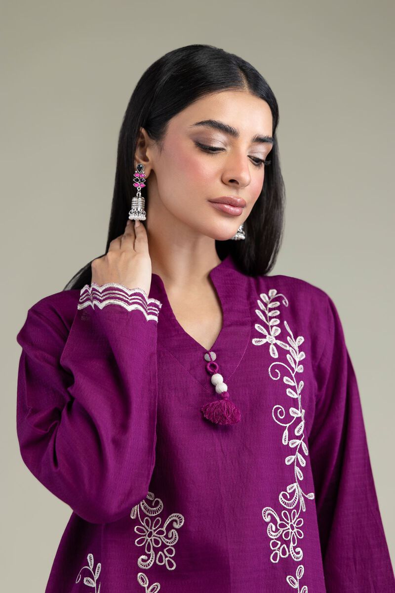 Embroidered | Cotton Dobby | Floral Longline Kurta | GBP 40.00