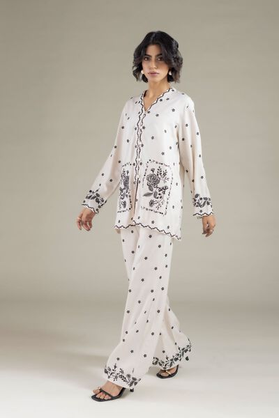 Embroidered | Viscose Crepe | Trousers | GBP 22.00