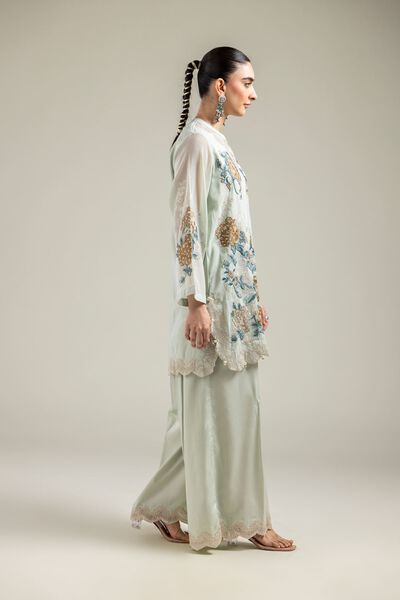 Raw Silk | Mint Solid Pants | GBP 35.00