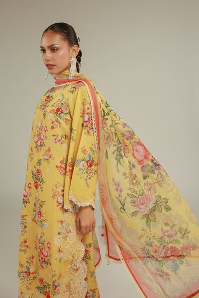 Embroidered | Chiffon | Floral Lace Dupatta | GBP 30.00