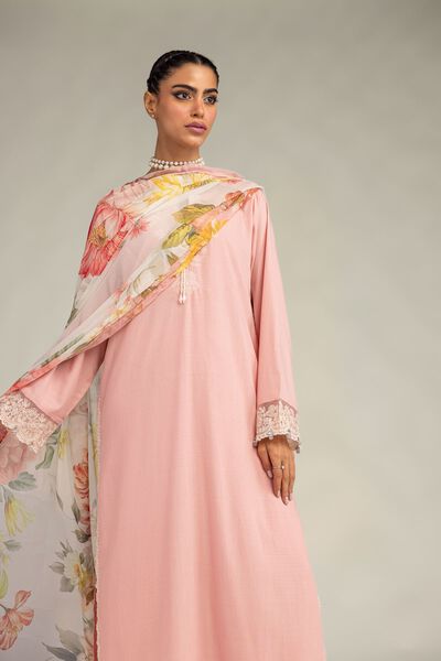 Embroidered | Raw Silk | Pink Silk Kurta | GBP 55.00