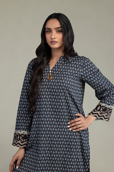 Printed | Cambric | V-Neck Cambric Kurta | GBP 30.00
