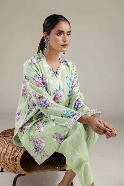 Embroidered | Viscose | Floral Scalloped Kurta | GBP 30.00