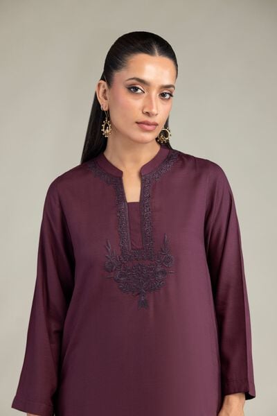 Dyed | Raw Silk | Purple Silk Kurta | GBP 30.00