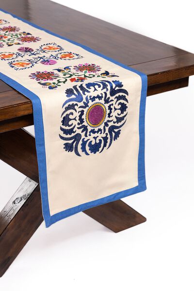 Cotton Duck | Embroidered | Table Runner | £ 12.00