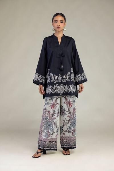Embroidered | Cotton Dobby | Floral Cotton Pants | GBP 20.00