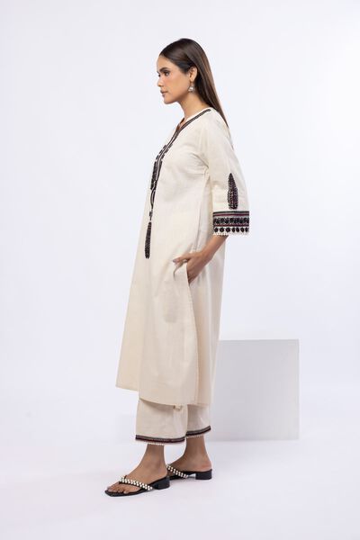 Embroidered | Crosshatch Poplin | Pants | GBP 17.00