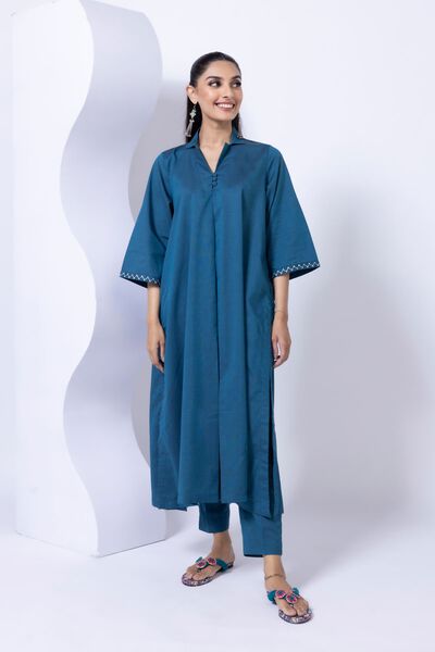 Embroidered | Chambray | Kurta | GBP 25.00