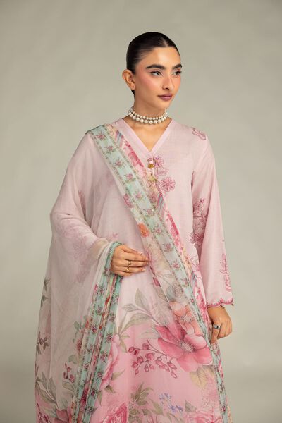 Embroidered | Mesuri | Pink Floral Dupatta | GBP 20.00