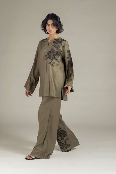 Embroidered | Viscose Crepe | Trousers | GBP 17.00