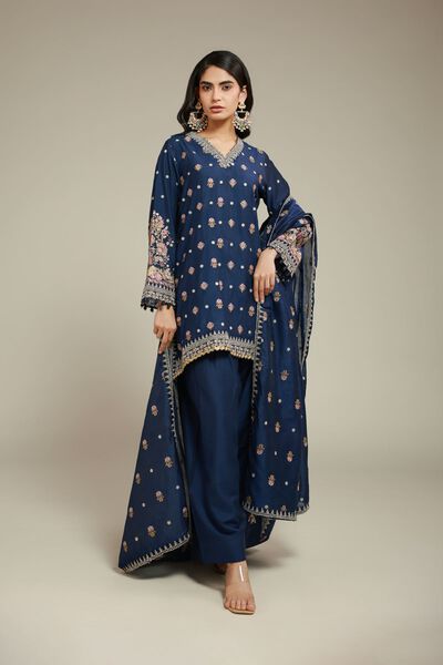 Embroidered | Raw Silk | 3 Piece Co-ord Set | GBP 120.00