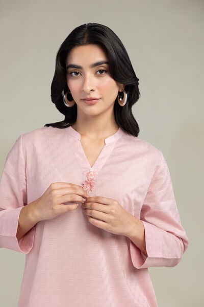 Dyed | Cotton Dobby | Solid V-Neck Kurta | GBP 30.00