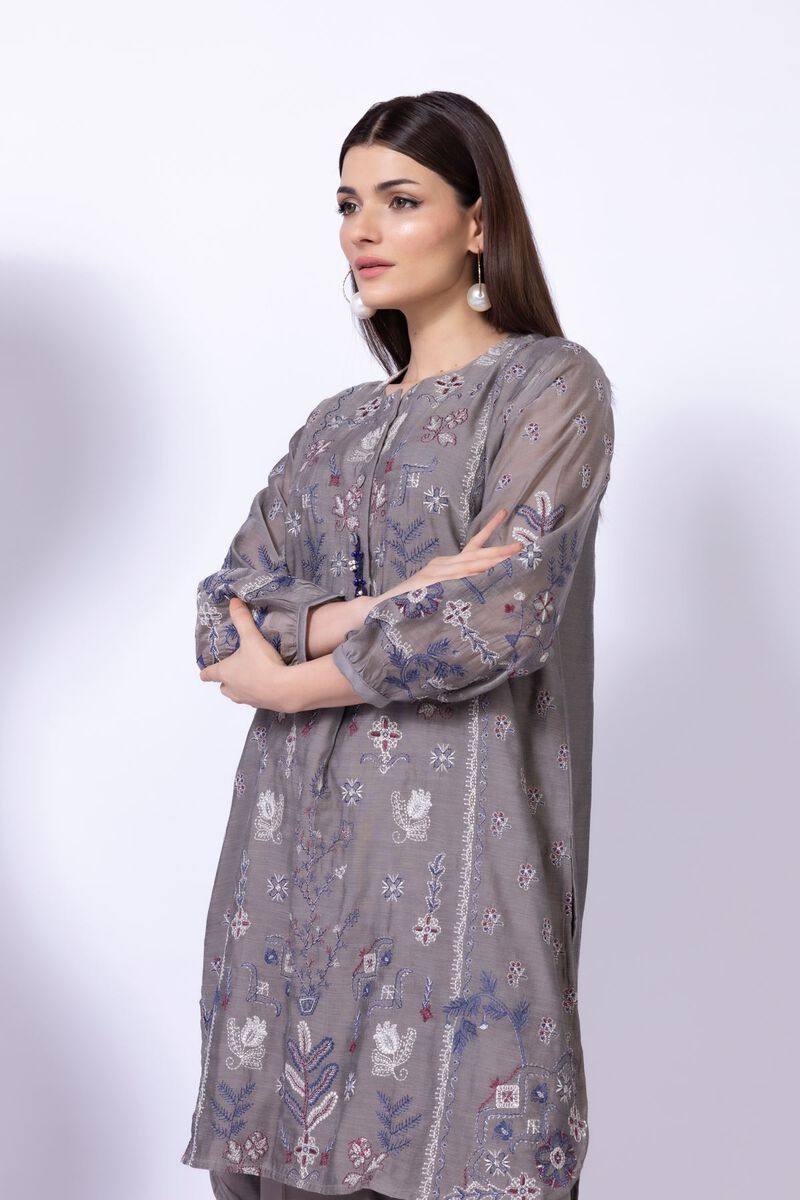 Embroidered | Paper Silk | Kurta | GBP 50.00