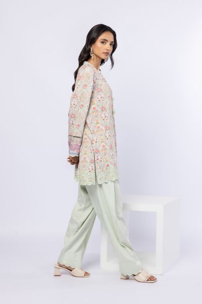 Embroidered | Crosshatch Raw Silk | Pants | GBP 20.00