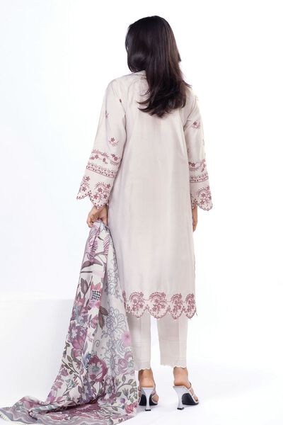 Embroidered | Dull Raw Silk | Tailored 3 Piece | GBP 47.50