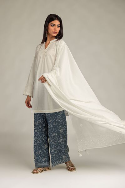Embroidered | Lawn | White Lawn Dupatta | GBP 30.00