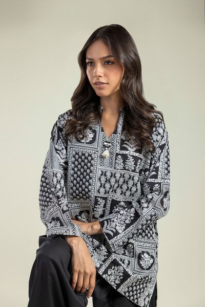 Printed | Cambric | Black Floral Kurta | GBP 15.00