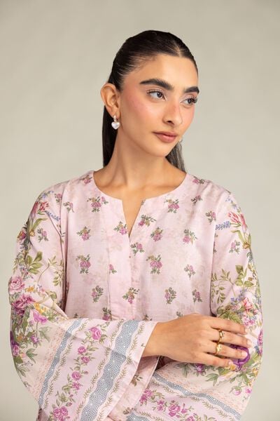 Printed | Raw Silk | Pink Silk Kurta | GBP 40.00