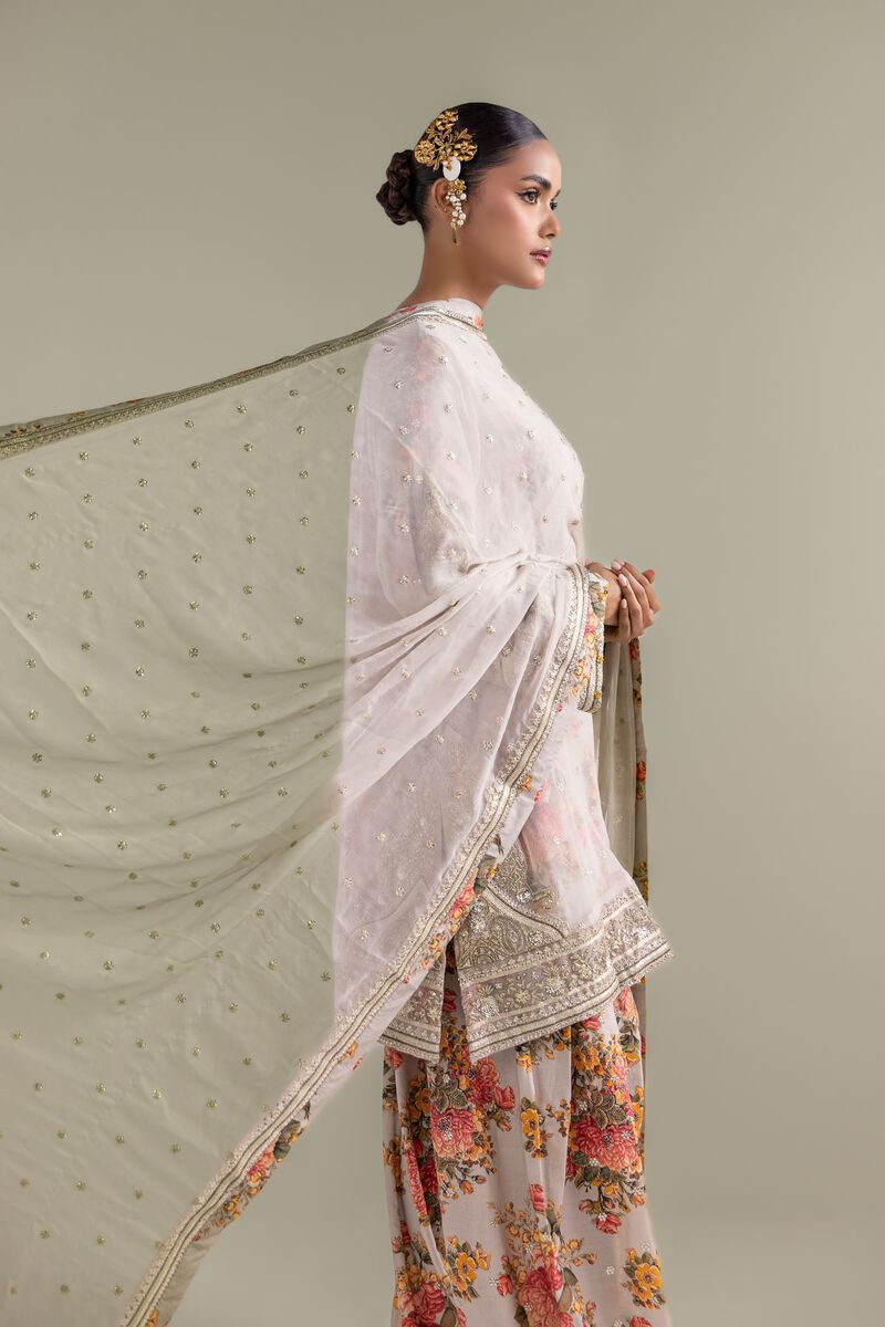 Embroidered | Chiffon | Floral Zari 3-piece | GBP 155.00