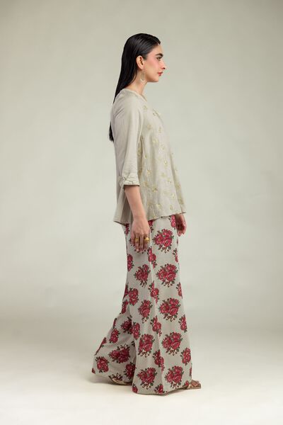 Embroidered | Raw Silk | Silk Floral Pants | GBP 20.00
