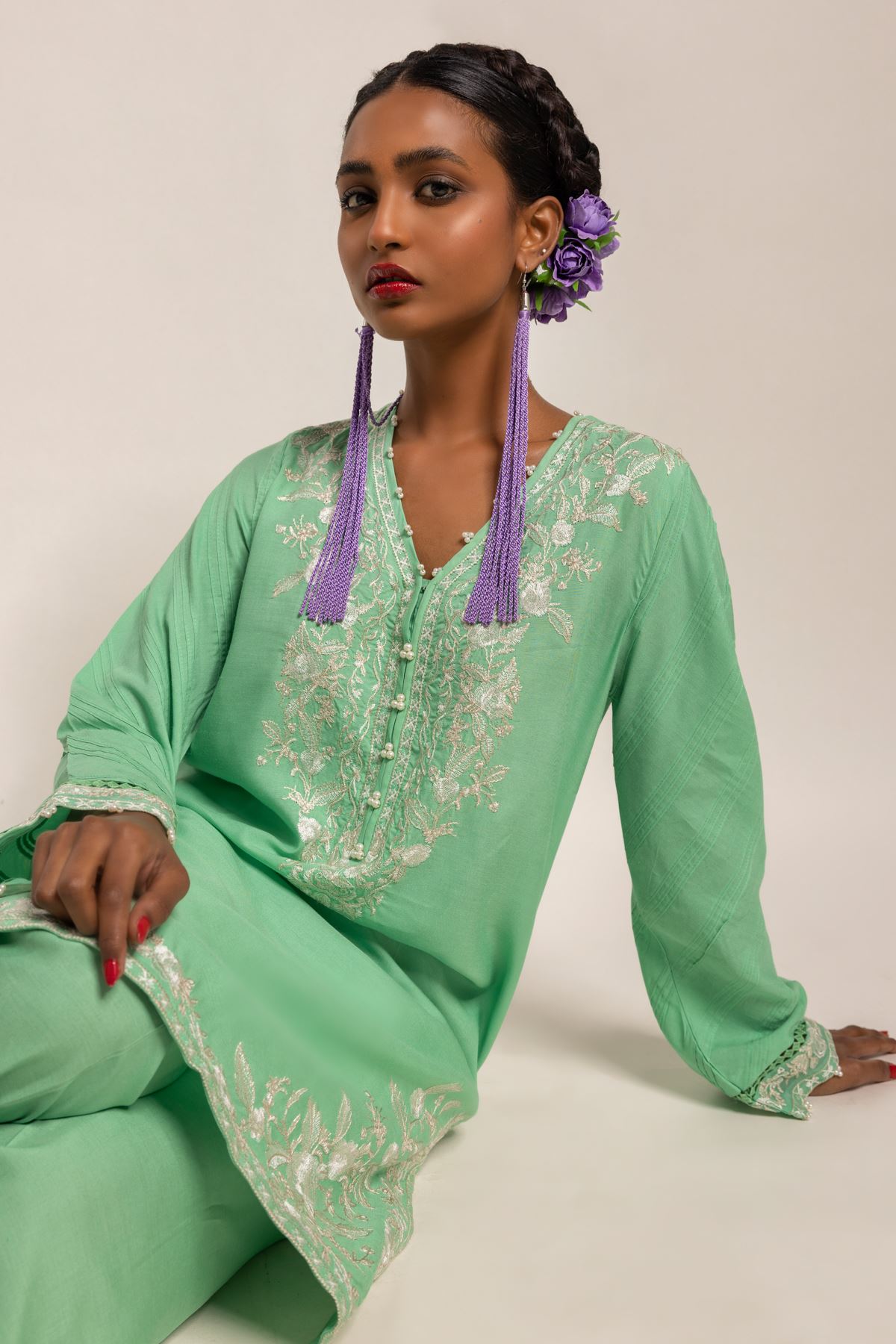 Buy Kurta | Embroidered | 11.40 GBP | 1001776252 | Khaadi United Kingdom