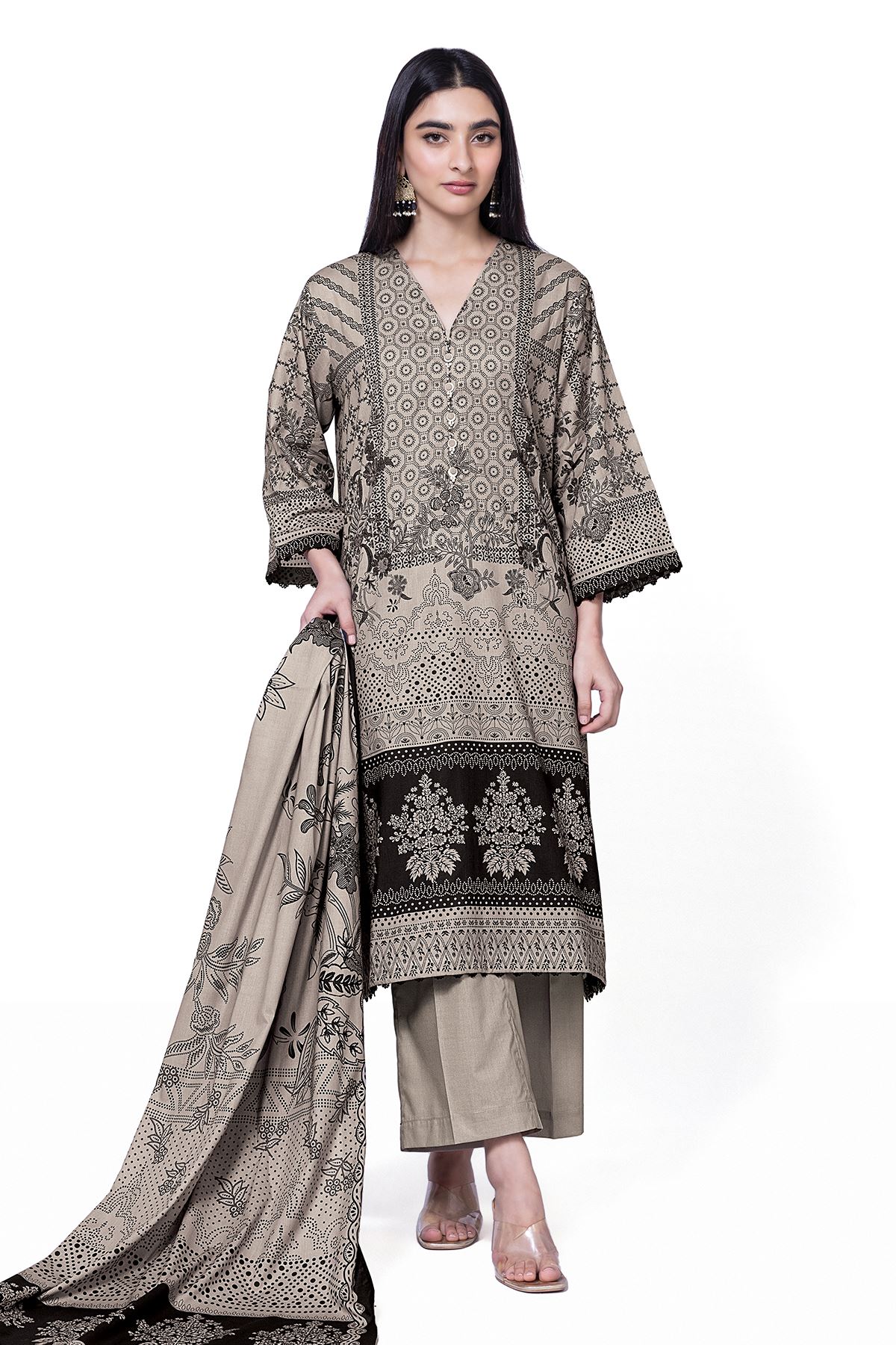 Buy Fabrics 3 Piece | 0.0 N/A | SS283-VG_MULTI | Khaadi United Kingdom